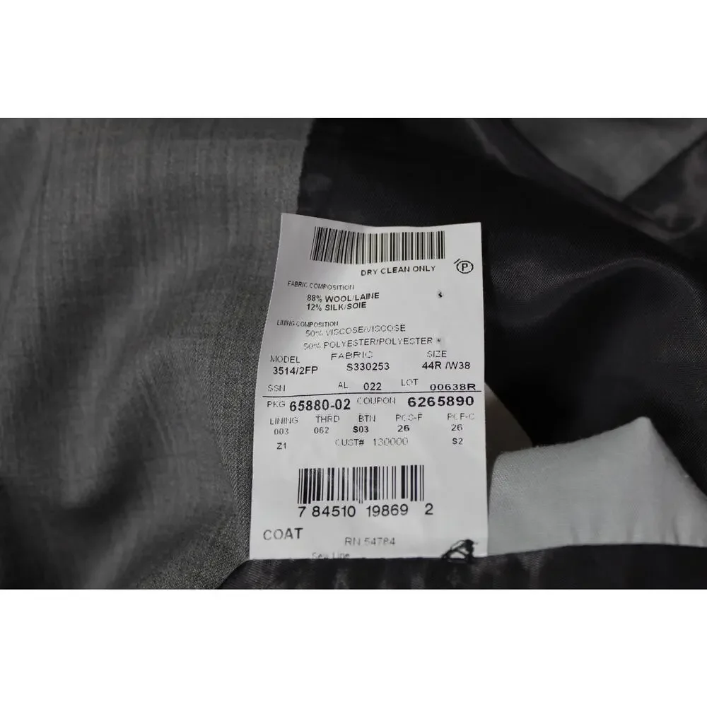 Ermenegildo Zegna ​X Black Saks Fifth Avenue Wool Silk Blazer Mens 44R 38W Gray